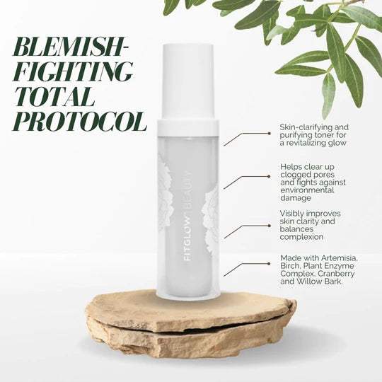 Fitglow Beauty Artemisia Clarifying Toner for Acne-Prone Skin - Soothing Facial Toner with Natural Ingredients for Oily & Sensitive Skin - Perfect for Daily Skincare Routine & Post-Workout Refresh