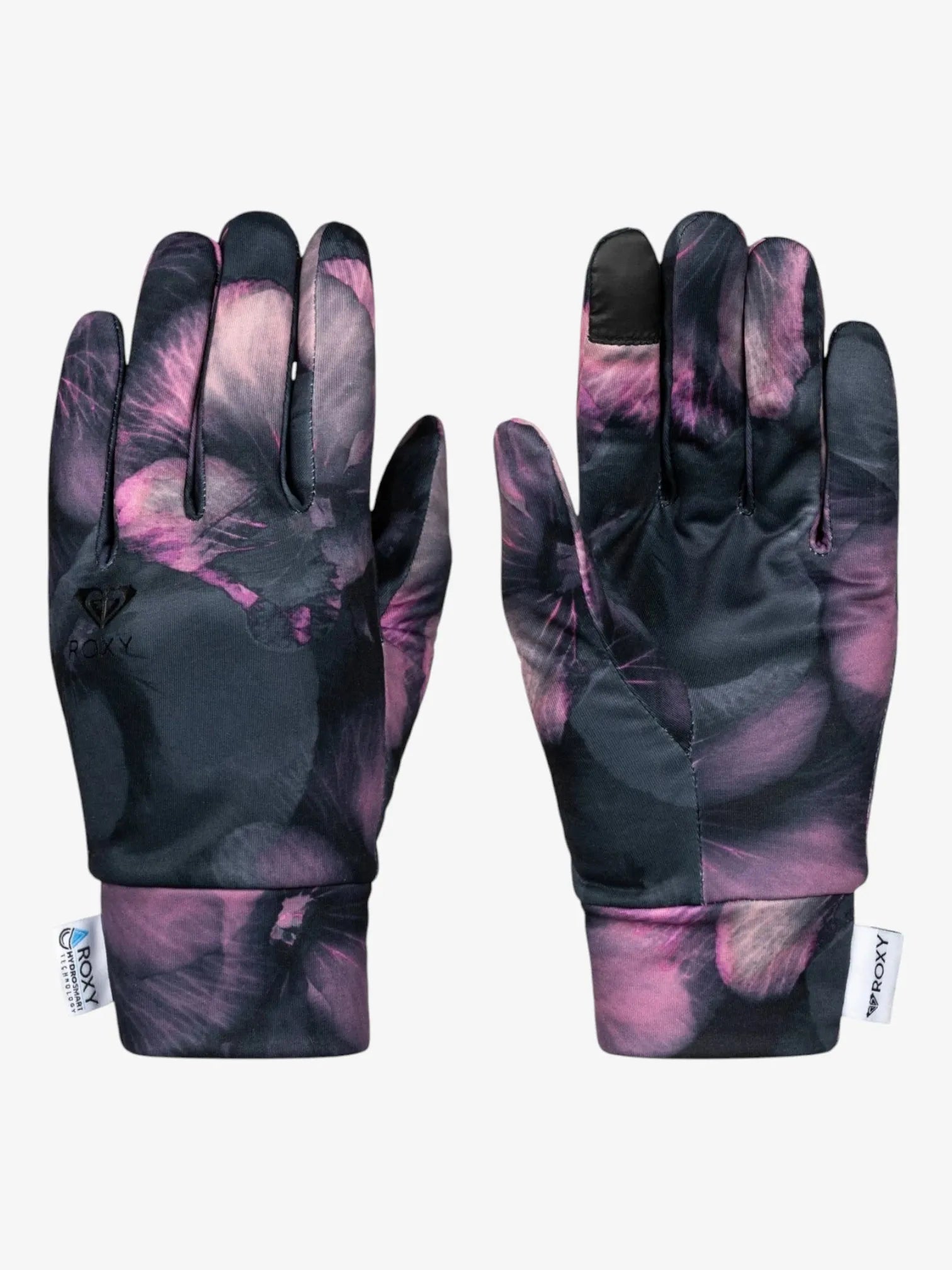 Roxy Hydrosmart Snow Gloves - Black & Pink Waterproof Liner for Skiing, Snowboarding & Winter Sports
