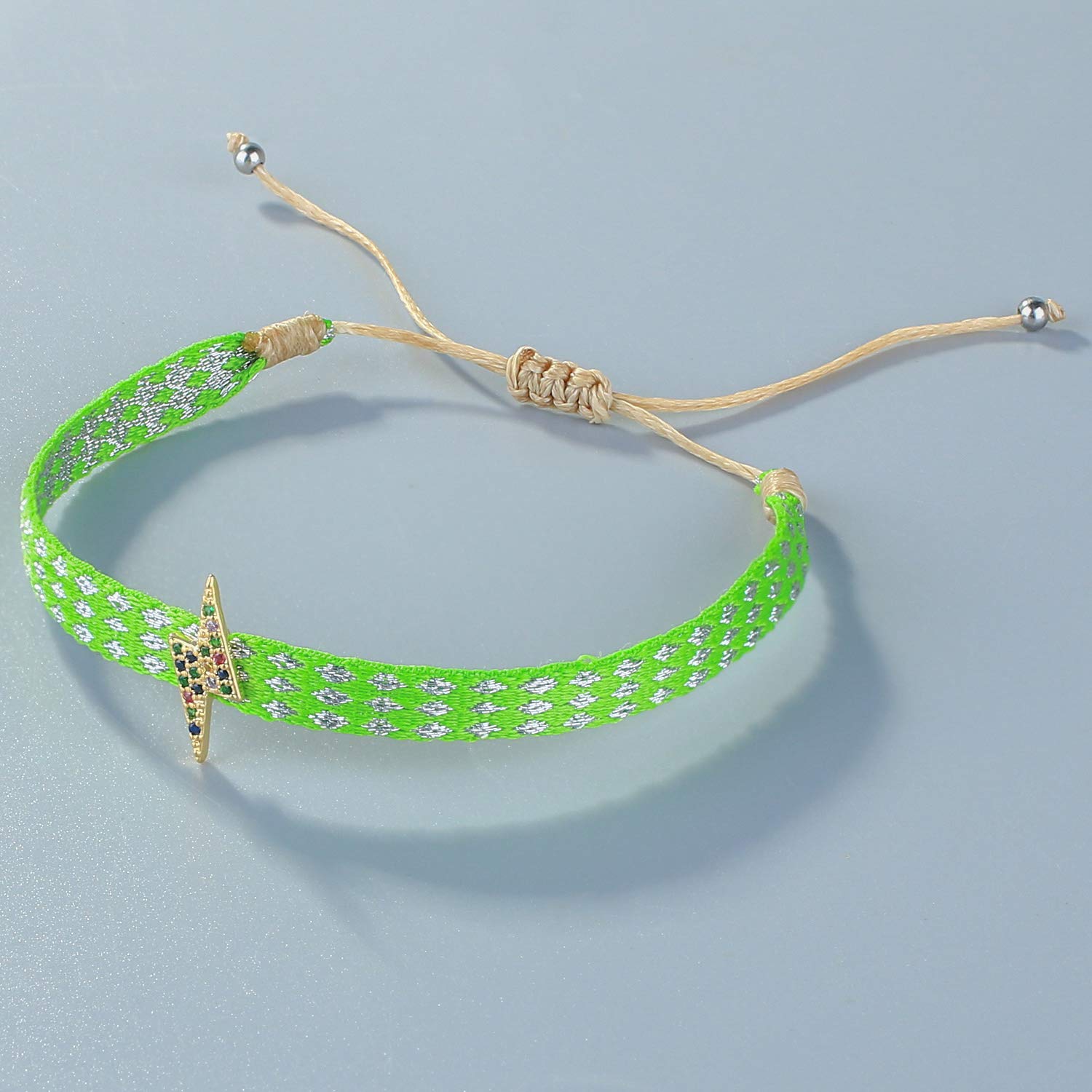 KELITCH Women's Adjustable Friendship Bracelets with Star Charm - Colorful Silk Rope Stackable Bracelets for Best Friends, Gifts & Everyday Wear