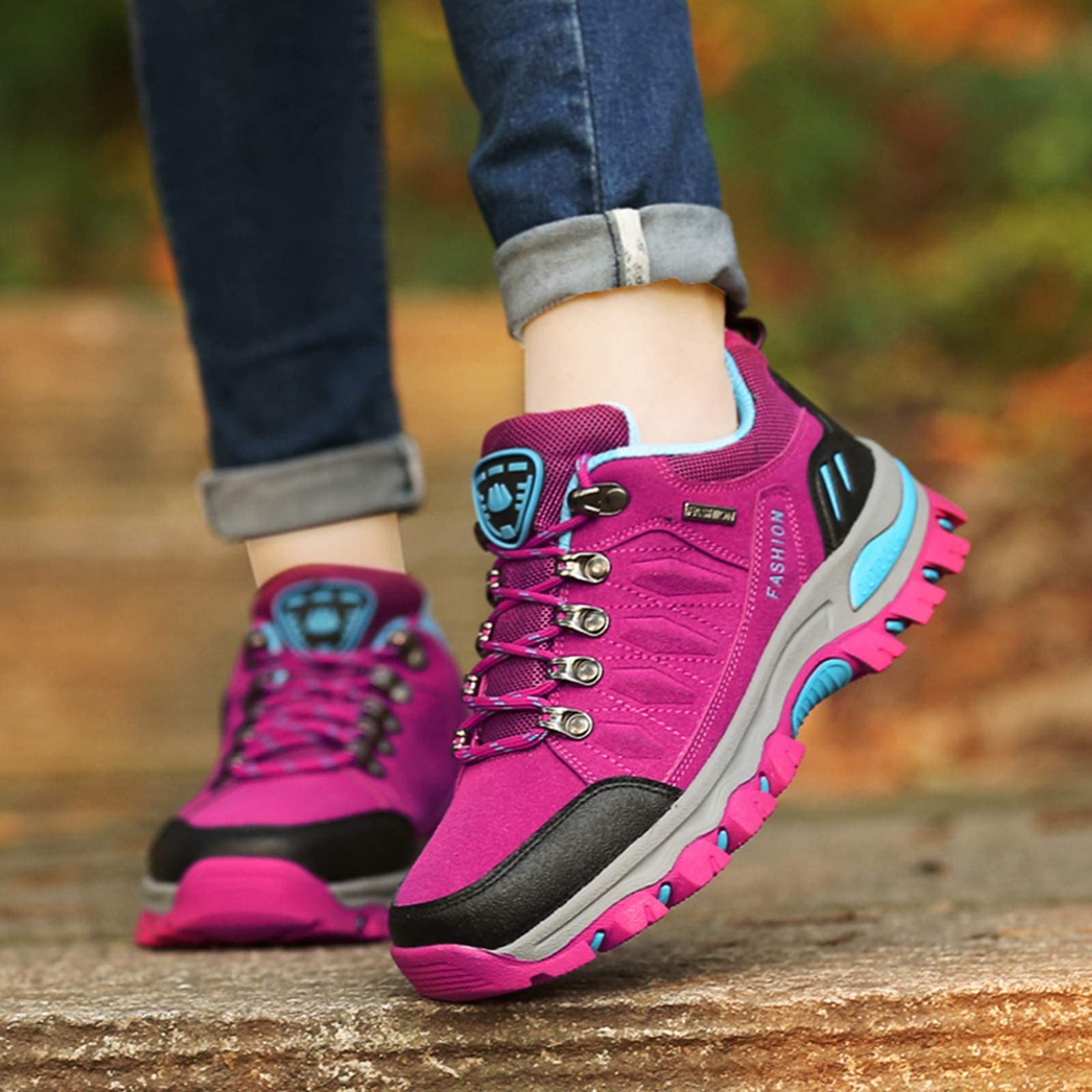 BORAMAX Women's Waterproof Hiking Sneakers - Lightweight Outdoor Climbing & Trekking Shoes for Trail Running & Adventure - Perfect for Hiking, Camping, and Mountain Climbing