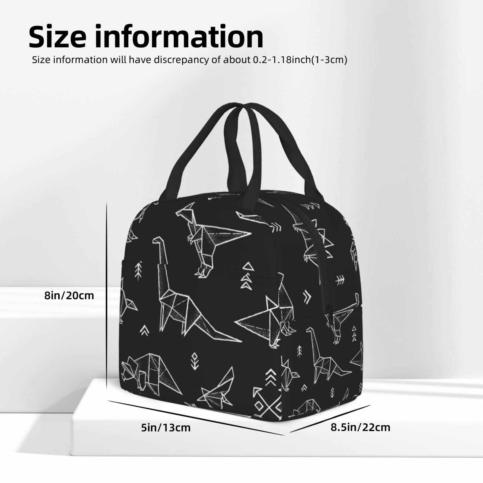 Galaxy Origami Dinosaur Insulated Lunch Box - Reusable Thermal Meal Bag for Kids & Adults | Perfect for School, Work, Travel, Picnics & Outdoor Activities