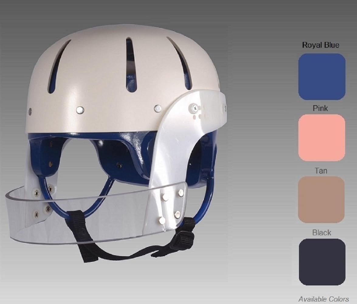 Danmar Products 9824 Medium Blue Hard Shell Helmet with Face Guard - Royal Blue Safety Headgear for Cycling, Motorcycling & Construction Work