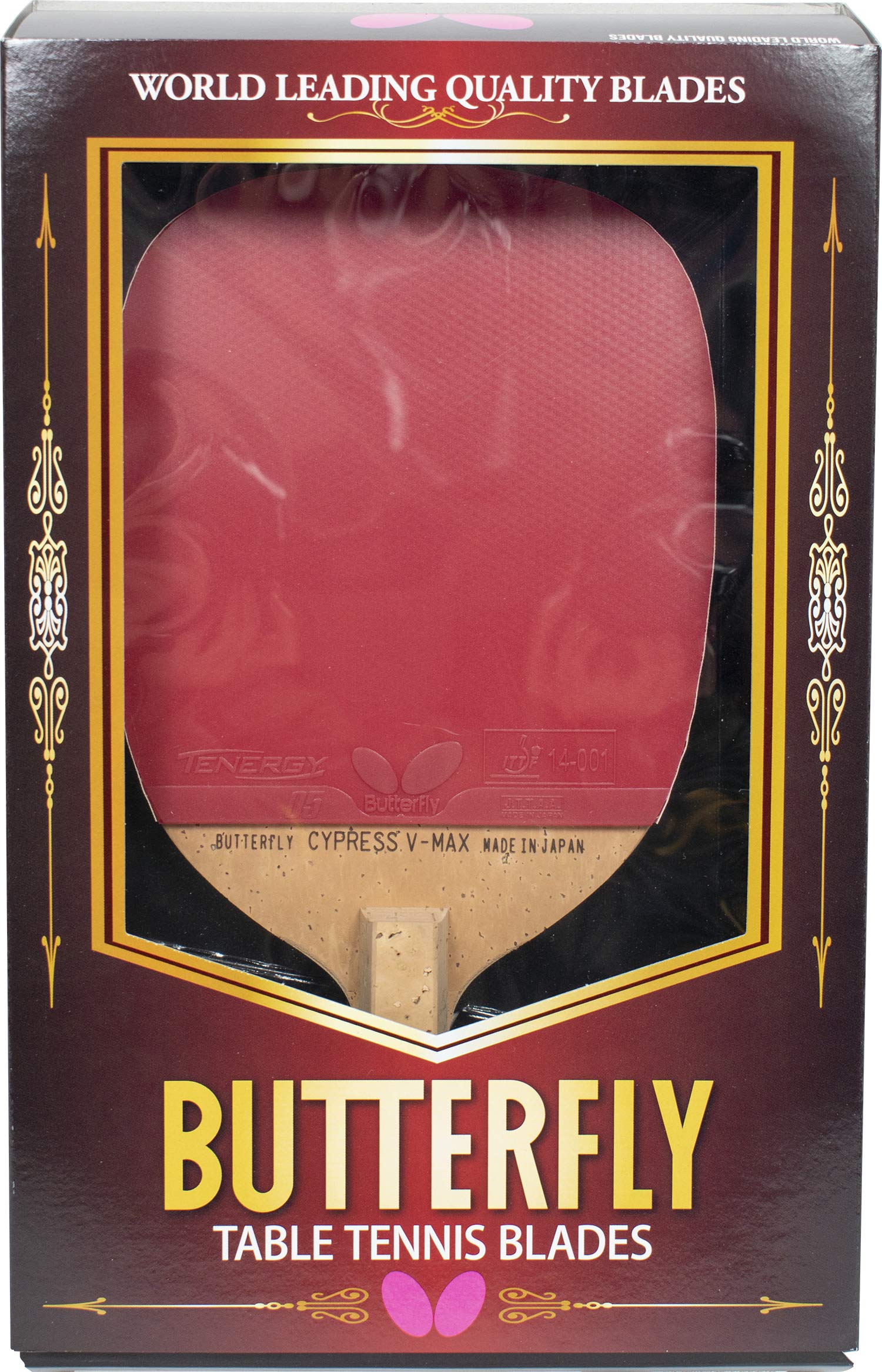 Butterfly Cypress V-Max Pro-Line Table Tennis Racket - Premium Allround Attacking Topspin Paddle for Close to Mid-Distance Play | Professional Grade Equipment for Competitive Players | Ideal for Training, Tournaments & Club Matches