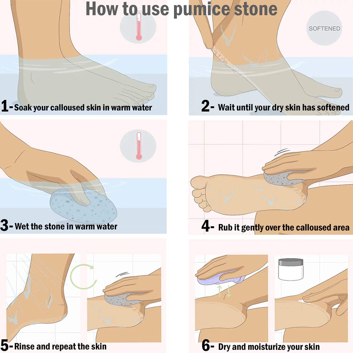 Natural Lava Pumice Stone for Feet, Hands & Body – Hard Skin & Callus Remover – White Exfoliating Foot File – Pack of 1 – Perfect for Pedicures, At-Home Spa & Dry Skin Care