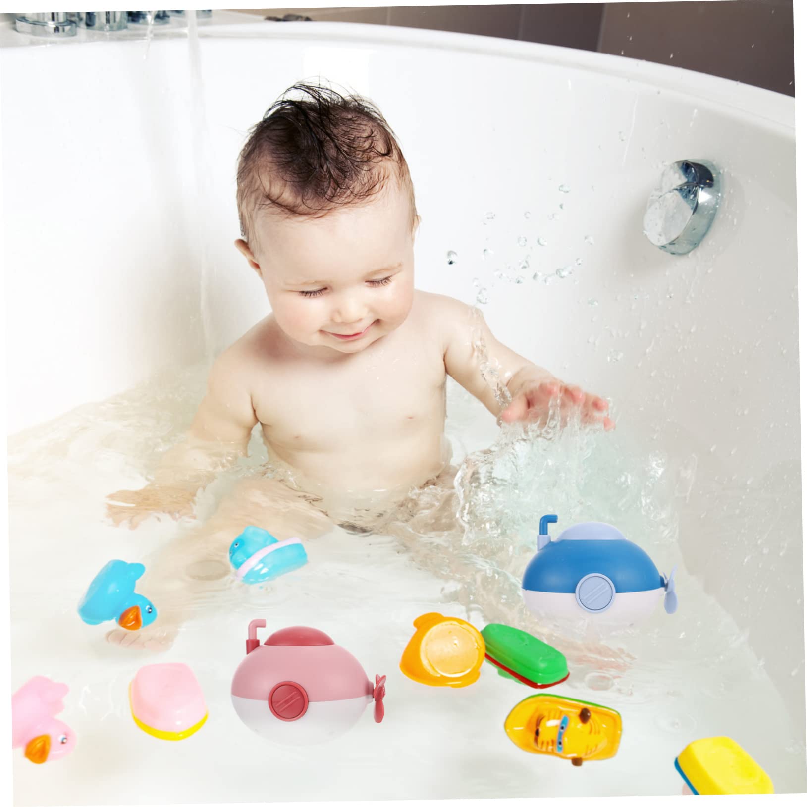 UPKOCH 6-Pack Wind Up Bath Toys for Kids - Cute Floating Animal Swimming Toys for Bathtub Fun, Safe ABS Plastic Baby Bath Time Play Set - Perfect for Toddlers & Infants Splash Play, Pool Parties & Sensory Development