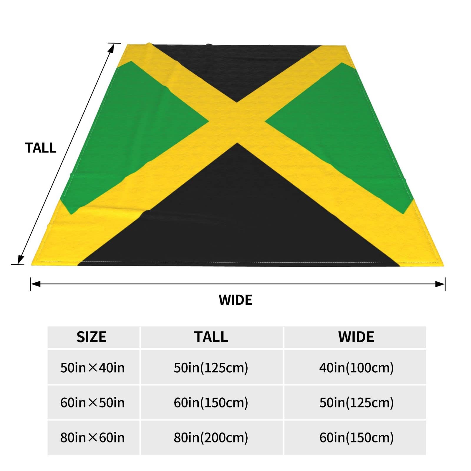 Retro Jamaican Flag Fleece Throw Blanket - 50