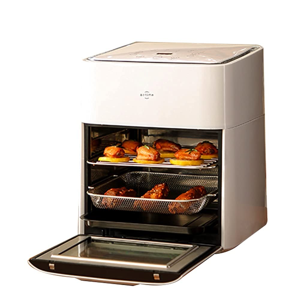 Green 6.3QT Large Capacity Electric Oil-Free Air Fryer Oven - Multifunctional for French Fries, Chicken, Pizza, Bread Baking - Healthy Cooking, Family Kitchen & Party Snacks (31.2 x 37.2cm)