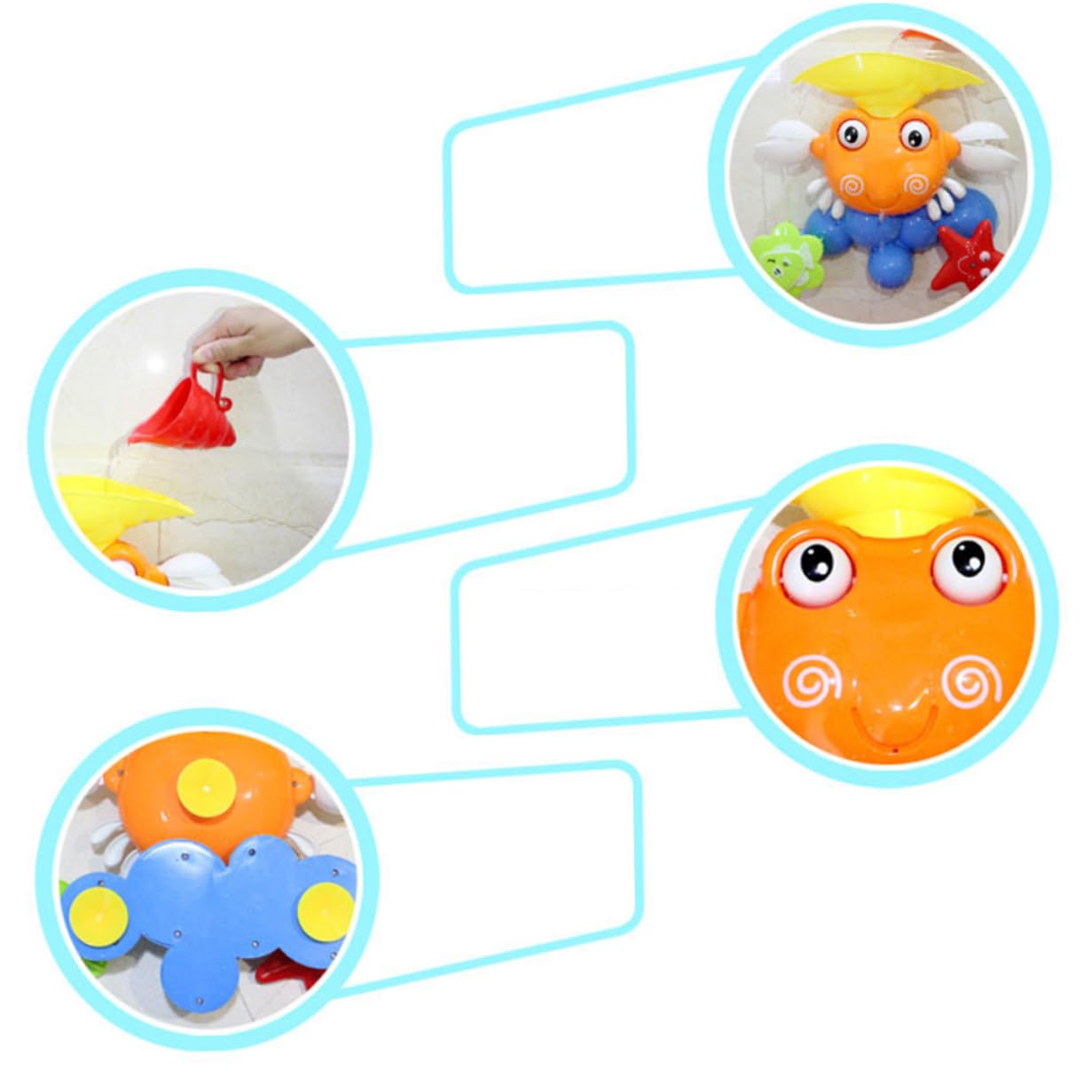 HOOTNEE Water Toys for Kids - Fun Bath Crab Car Toys, Cartoon Bathtub Toys for Toddlers | Perfect Bath Time Play & Pool Party Fun