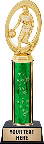 Custom Green Girls Basketball Champion Trophy - Personalized Engraved Award for Female Players | Perfect for Youth Tournaments, Team Awards & Sports Recognition Ceremonies