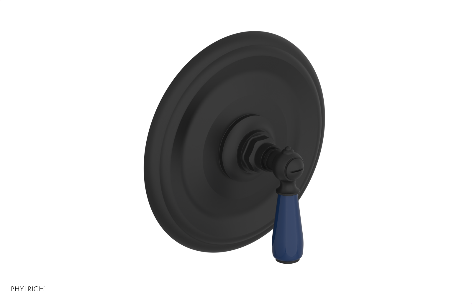 Jamestown Pressure Balance Shower Plate & Handle Trim with Navy Blue Accents - 4
