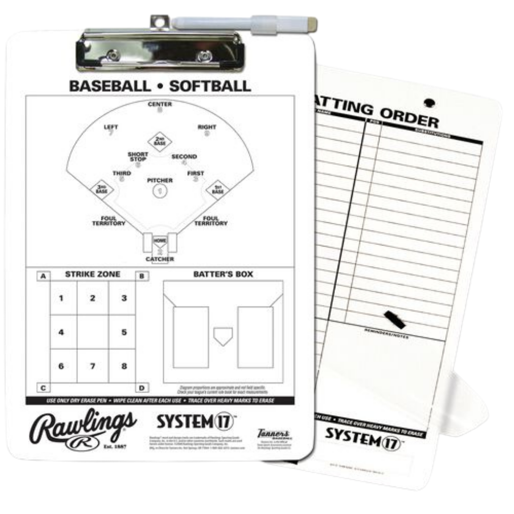 Rawlings Coach's Clipboard CLIP - Durable Dry Erase Clipboard for Baseball, Football & Basketball Coaches - Perfect for Play Diagrams, Practice Plans & Game Strategies
