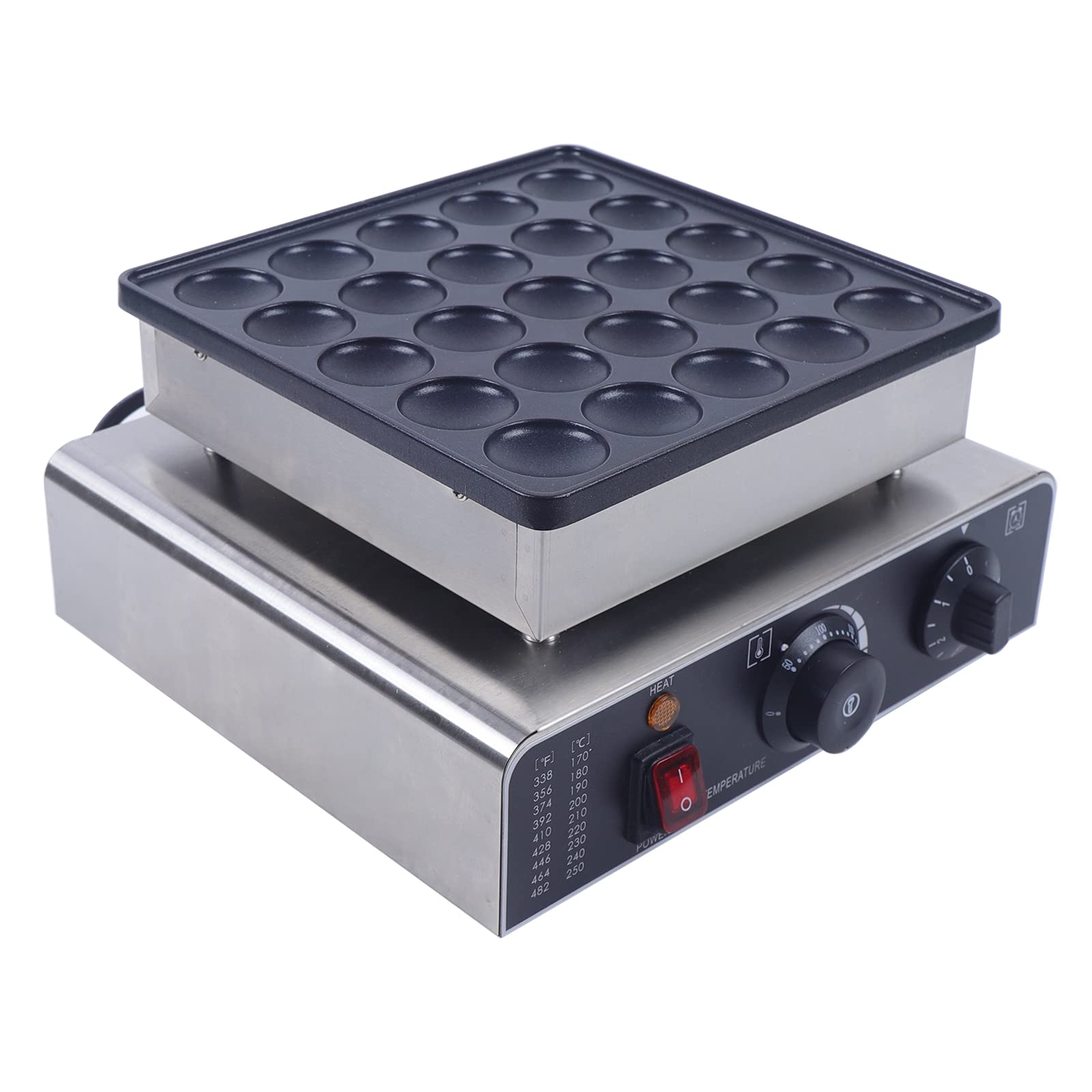 25-Hole Mini Pancake Maker Machine - Electric Dorayaki & Muffin Maker with Nonstick Surface - Perfect for Pancakes, Cake Pops - Ideal for Restaurants, Home Kitchens & Breakfast Parties