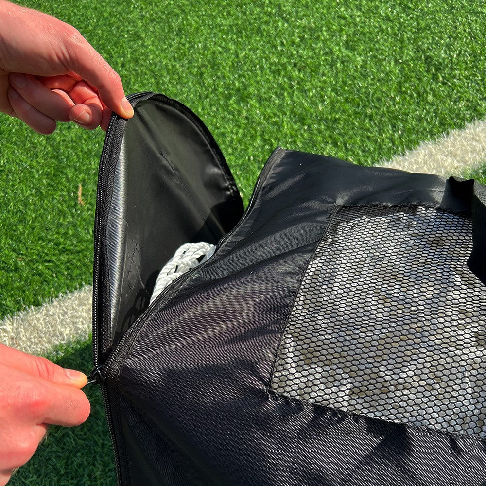 FC Dual Goal Net Bag - Soccer & Lacrosse Training Equipment for Kids & Adults - Perfect for Backyard, Park, and Field Practice
