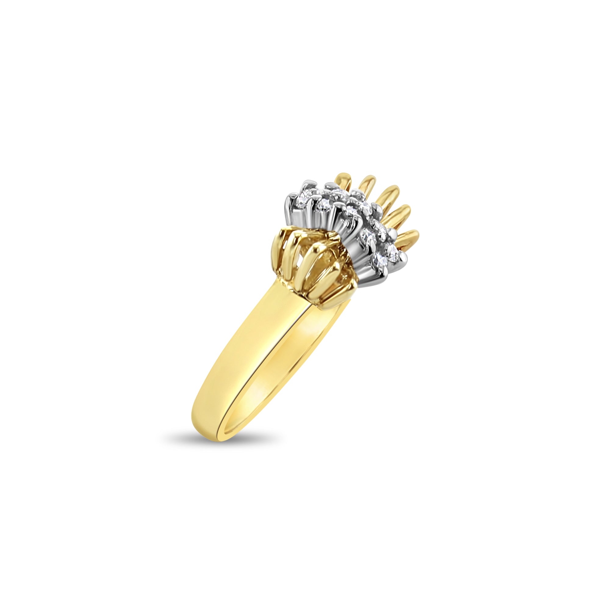 14K Yellow Gold Diamond Bow Style Ring - Elegant Jewelry for Women, Perfect for Weddings, Anniversaries & Special Occasions