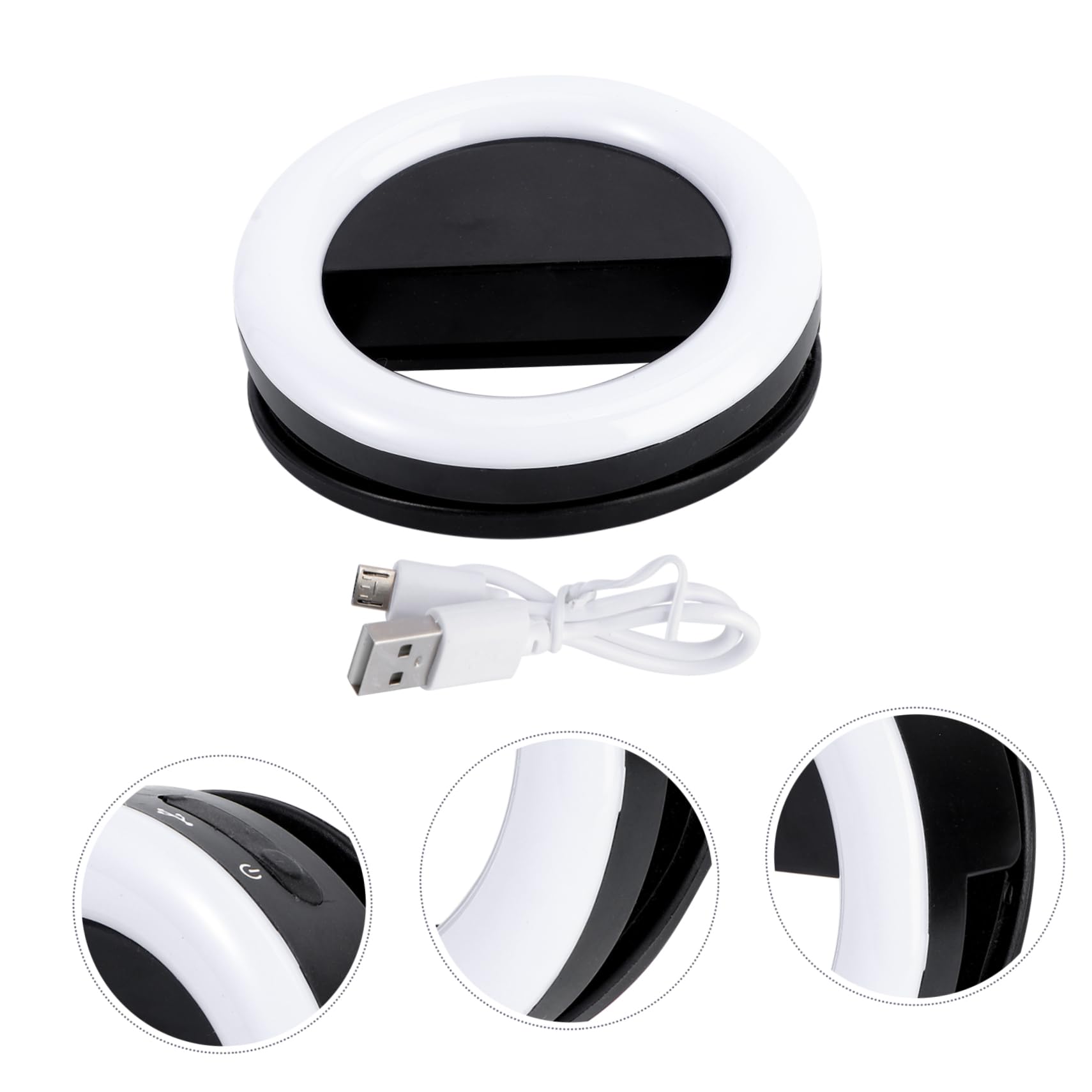 Mikikit 3-in-1 Clip-On Ring Light with 3 Lighting Modes - Adjustable Mini Circle Light for Live Streaming, Photography, Beauty Makeup & Video Calls - Portable Camera Fill Light for Content Creators