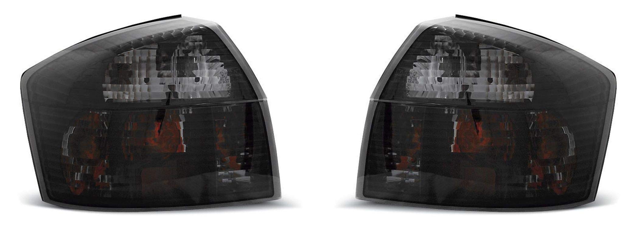 Smoke Tail Light Assembly for Audi A4 2000-2004 Sedan - Complete Pair (Driver & Passenger Side) - VR-1740 - Enhances Safety & Style for Night Driving