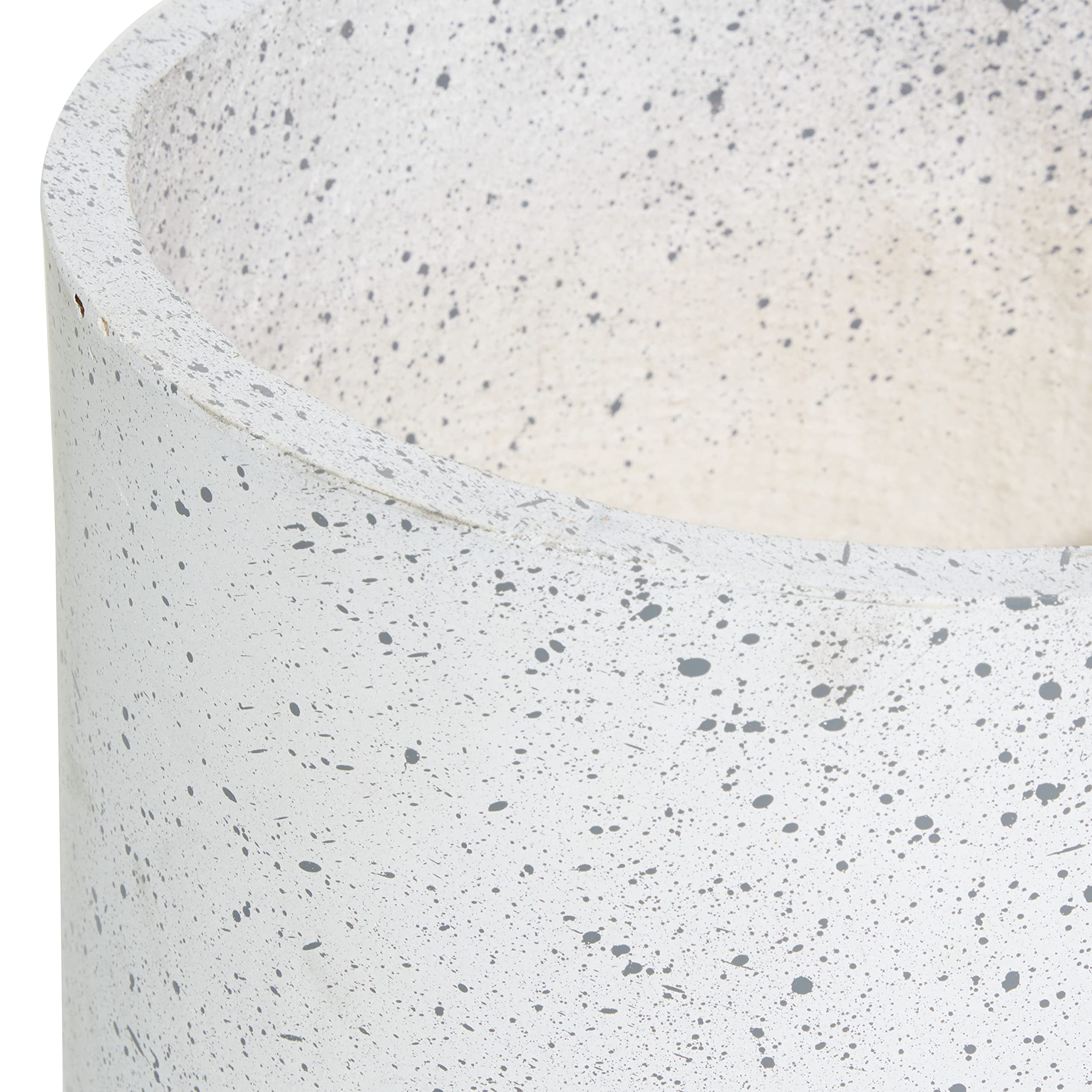 Deco 79 Modern White Magnesium Oxide Round Planters - Set of 2 (15