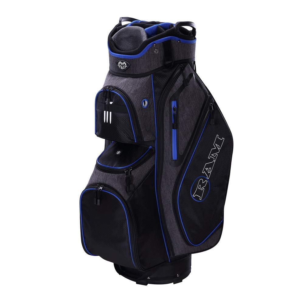Ram Golf Tour Cart Bag with 14-Way Dividers Top - Durable & Spacious Golf Bag for Tournaments & Casual Play