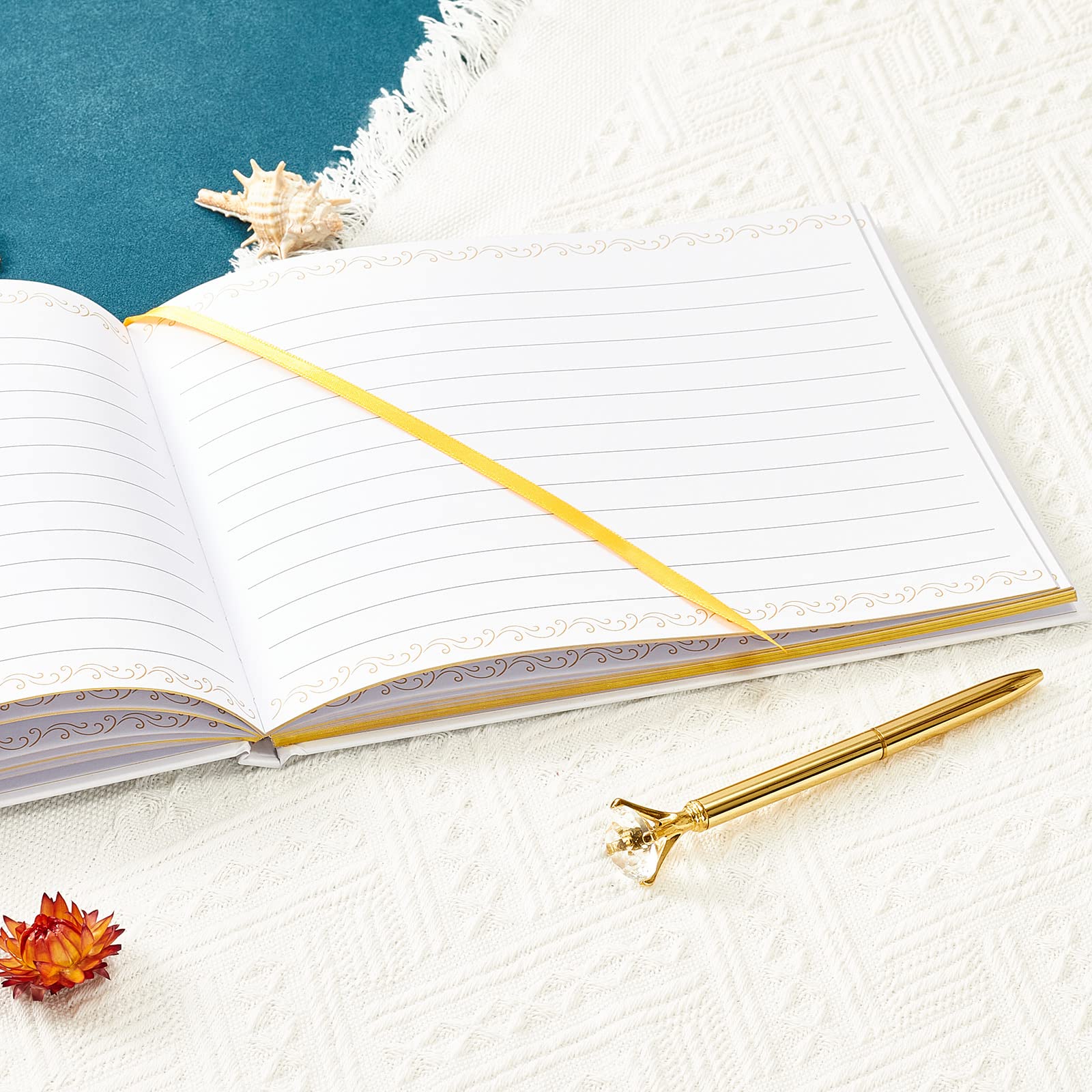 TRULIVA Wedding Guest Book with Pen - 9