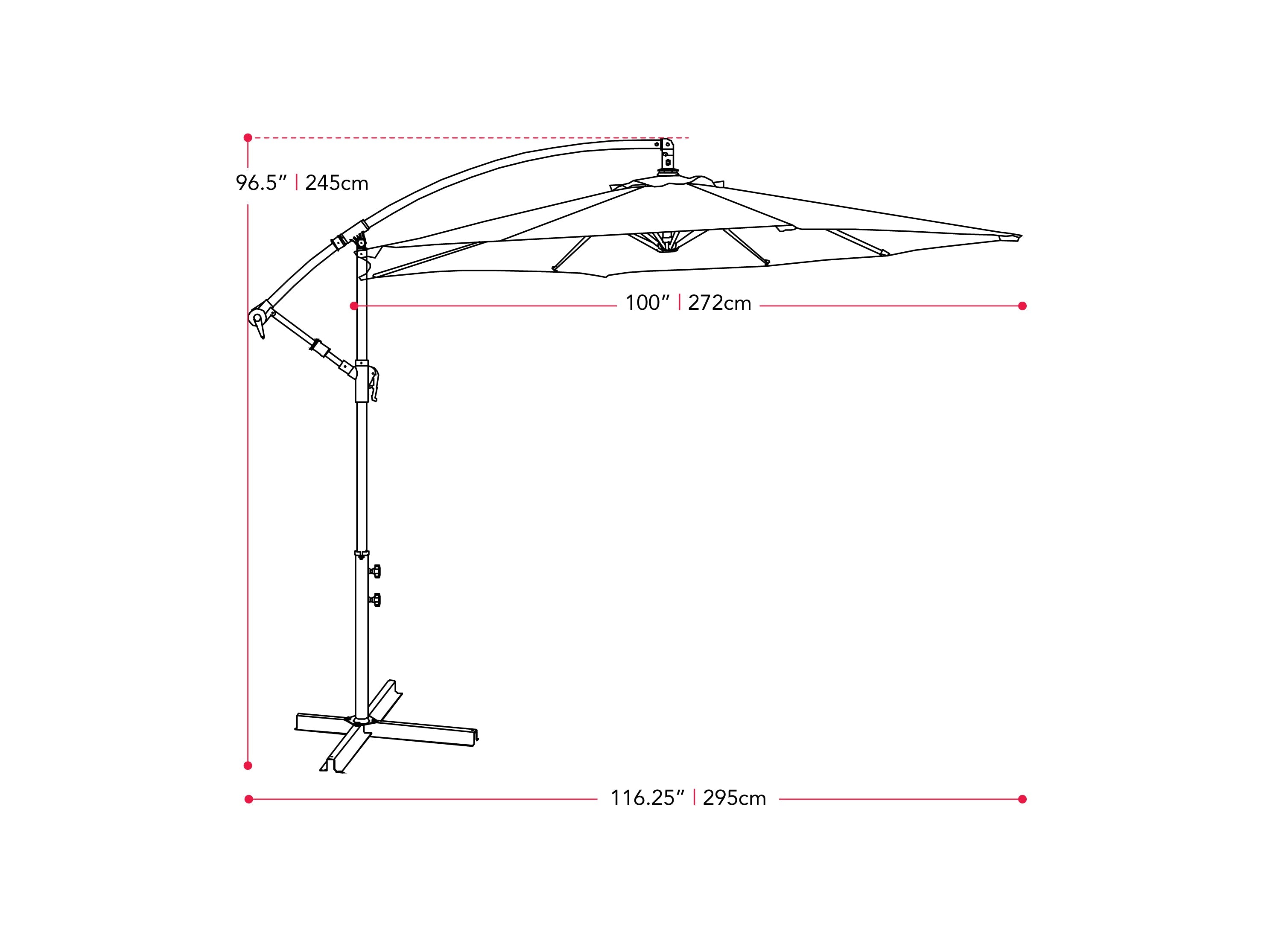 9ft Navy Blue Cantilever Umbrella - Heavy Duty Outdoor Patio Umbrella with Wind Vent for Garden, Poolside & Backyard - Perfect for Sun Protection and Outdoor Relaxation