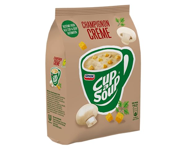 Cup-a-Soup Instant Mushroom Cream Soup | 4-Pack Convenient Single Serve Packets | Perfect for Quick Lunches, Office Snacks & Camping Meals