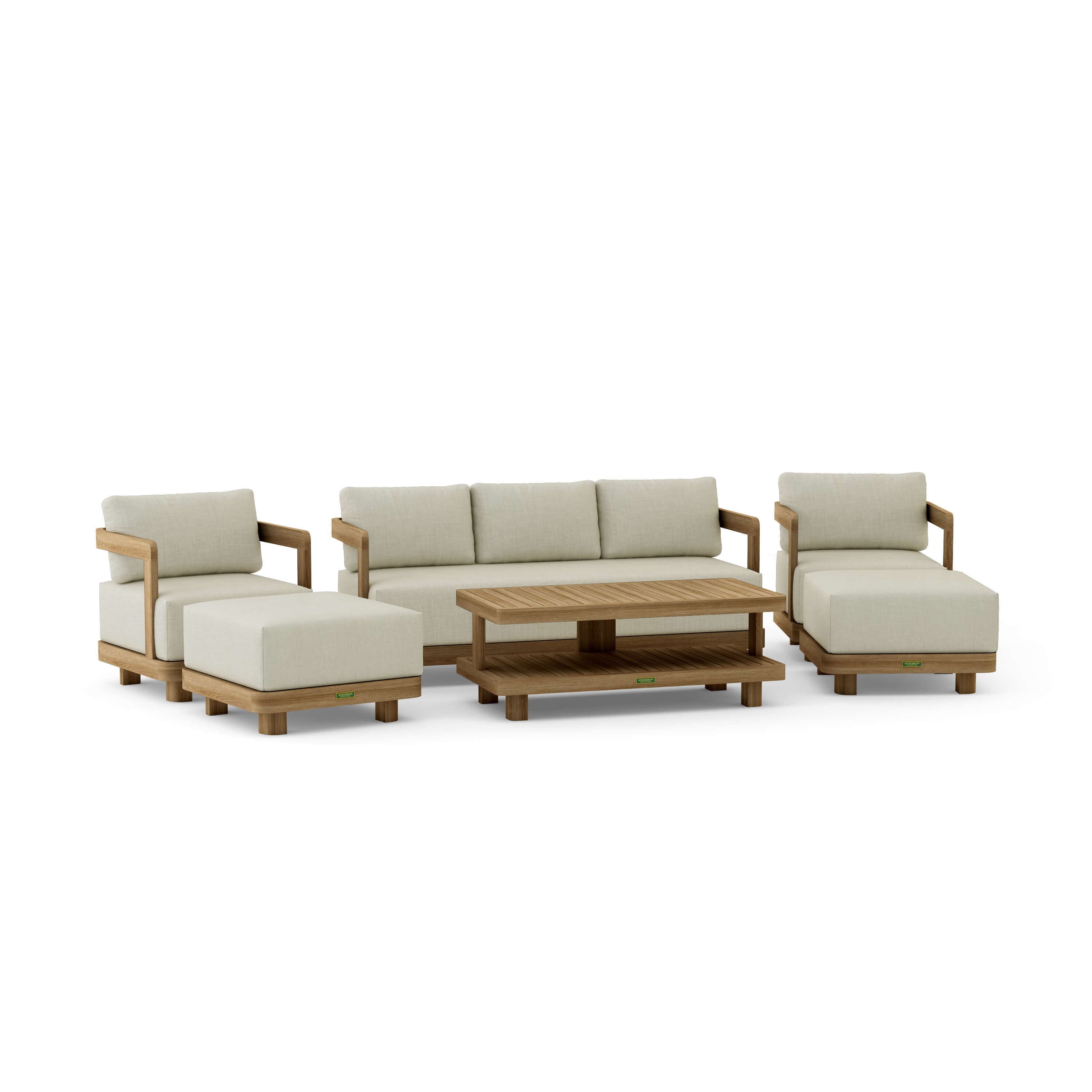 6-Piece Granada Deep Seating Patio Set with Cushions - Outdoor Furniture for Garden, Poolside & Backyard Relaxation