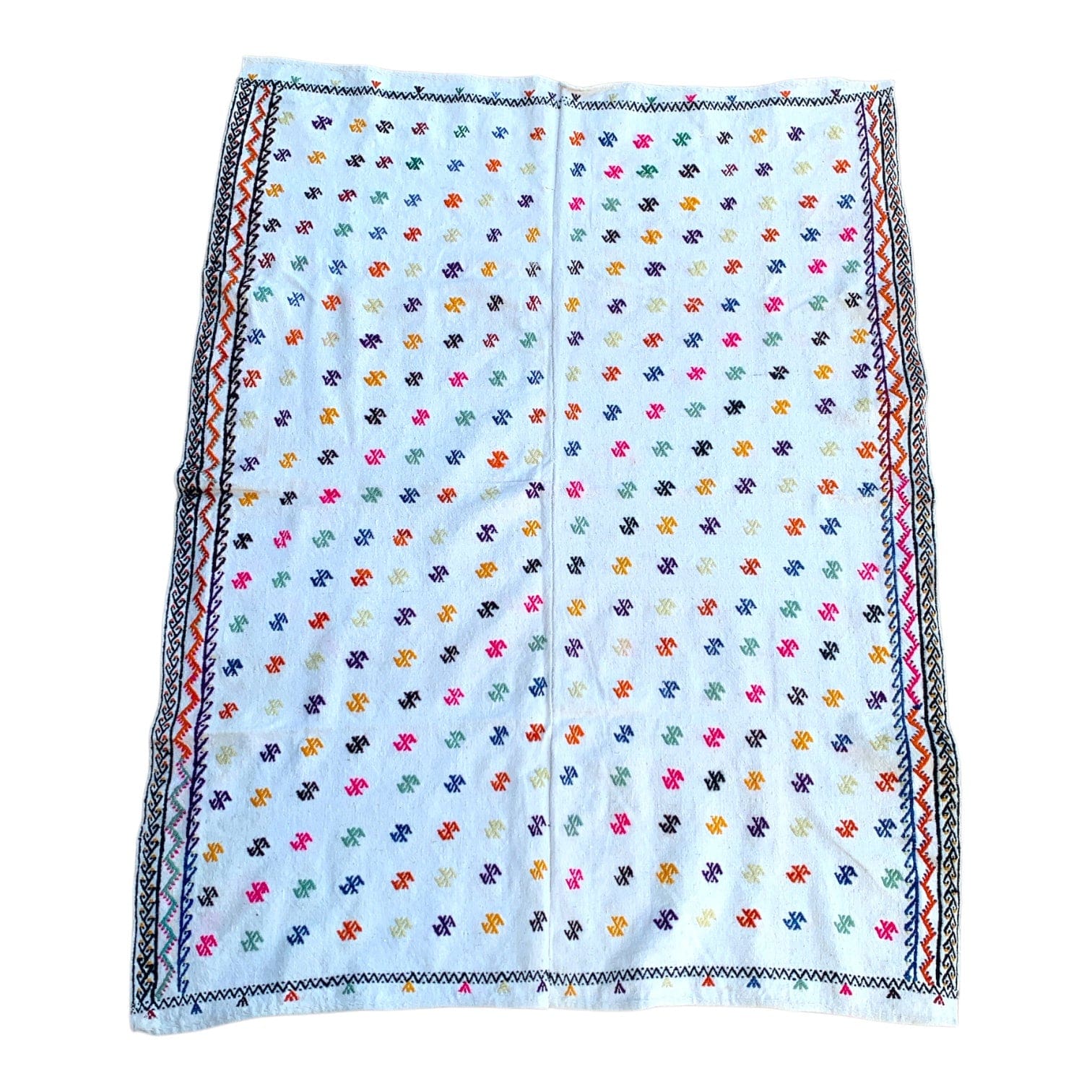 Alessia Kilim Throw - Handwoven Cotton Bohemian Decorative Blanket for Sofa, Bed & Home Decor | Perfect for Living Room, Bedroom & Cozy Nights