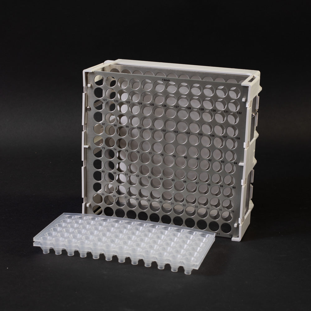 Foxy® R1 & R2 Tube Rack for 13mm Diameter Tubes (144 Pack) - Perfect for Laboratory Organization & Sample Storage