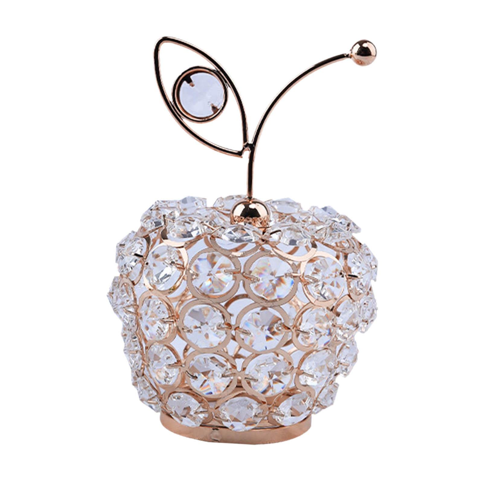 Baoblaze Crystal Apple Figurine - Elegant Octagonal Beaded Fruit Sculpture for Home & Office Decor, Tabletop Centerpiece - Perfect for Wedding Centerpieces, Housewarming Gifts & Desk Accessories
