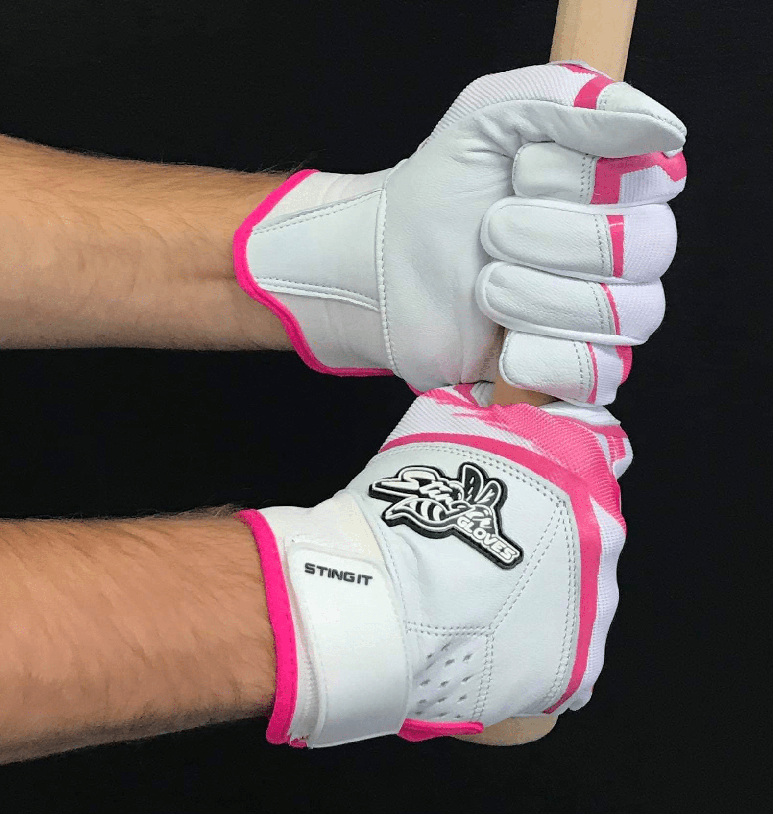 Sting Squad Pink Breast Cancer Awareness Batting Gloves - Baseball & Softball Training Gloves for Women & Girls - Perfect for Practice, Games & Fundraising Events