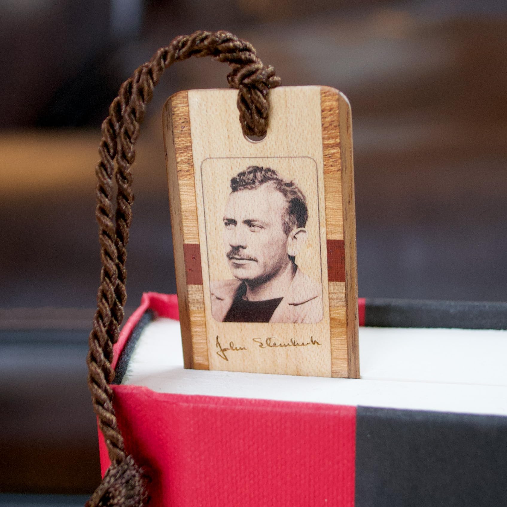 John Steinbeck Signature Engraved Wooden Bookmark - Personalized Literary Gift - Handmade in USA - Perfect for Book Lovers, Graduation Gifts & Collector's Items