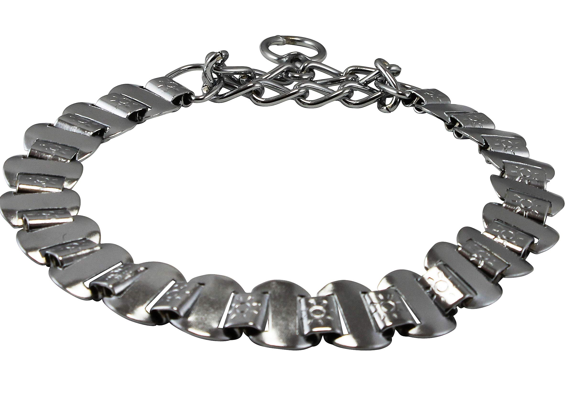 Stainless Steel Martingale Dog Collar with 3mm Chain Links - Adjustable 14.5