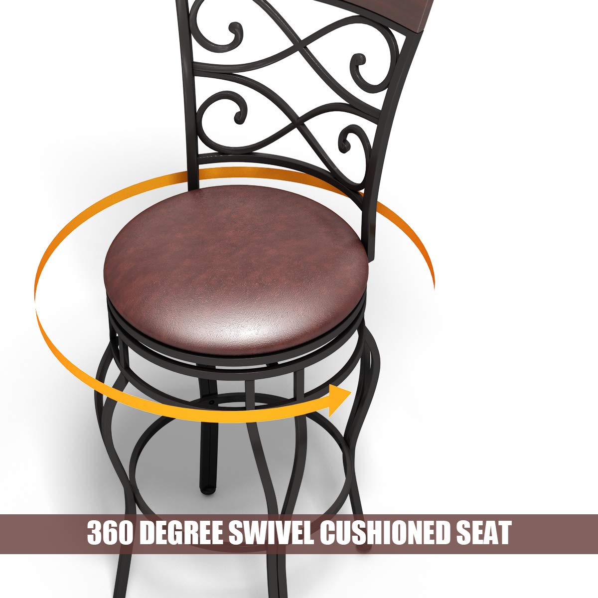 HAPPYGRILL 2-Piece Swivel Bar Stool Set - 30