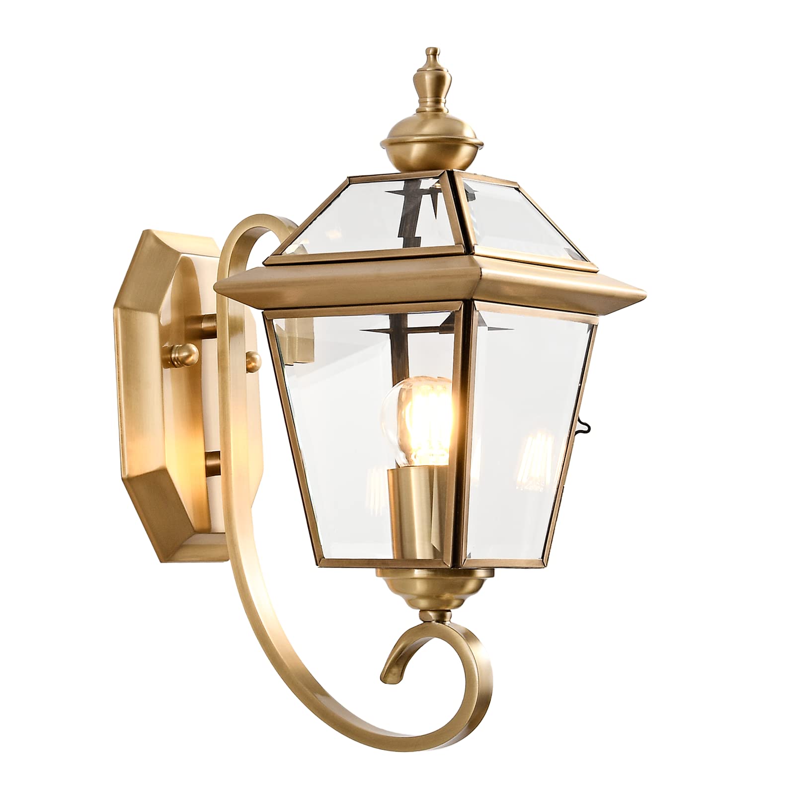 13.7 Inch Oil-Rubbed Bronze Outdoor Wall Sconce with Beveled Glass - Weatherproof Porch Light for Exterior Entryway, Patio & Garden Lighting (1 Pack) - Perfect for Front Door, Backyard & Pathway Illumination