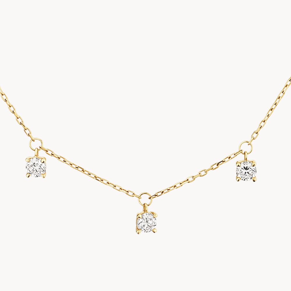 10k Gold Floating Droplet Necklace with Lab-Grown Diamond | Elegant Everyday Jewelry & Special Occasion Gift for Women
