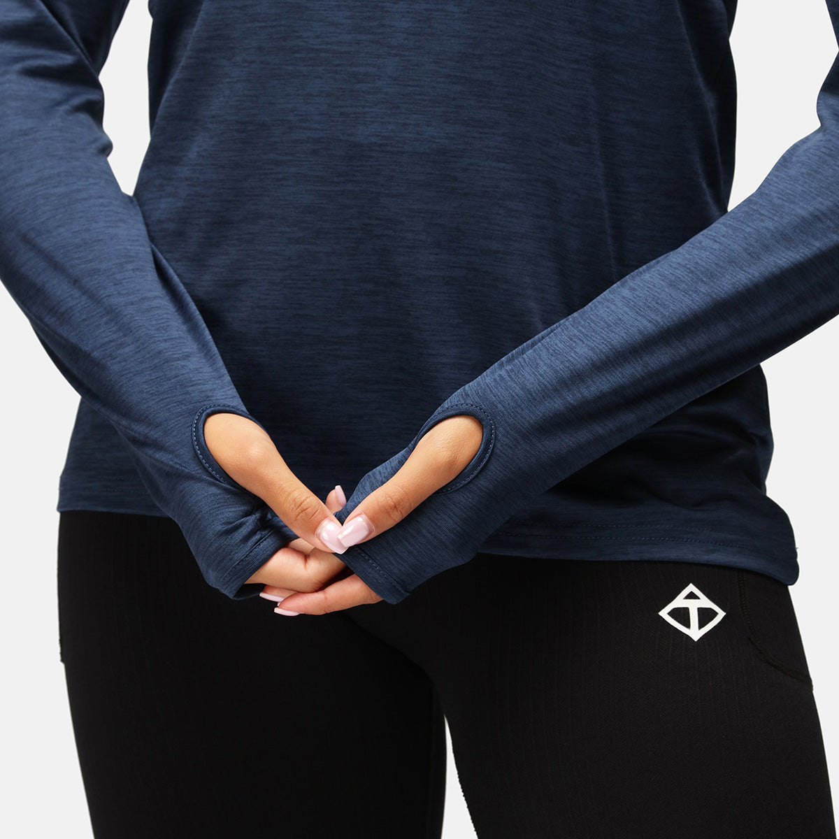 TKB Navy Cowl Neck Hoodie for Women - Soft Fleece Pullover Sweatshirt with Pocket | Casual Winter Wear, Loungewear, and Outdoor Activities