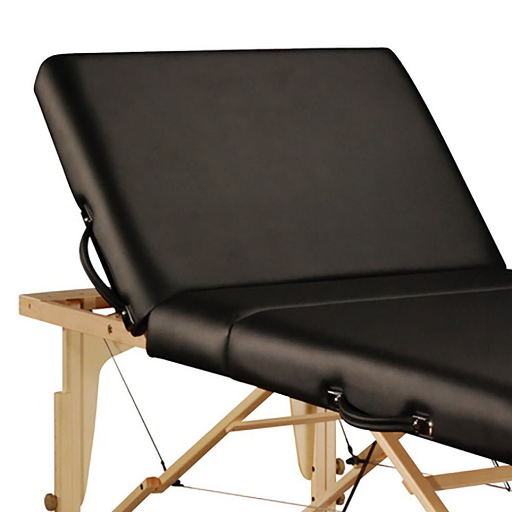 30'' Midas Tilt Portable Massage Table with Adjustable Backrest - Professional Black Massage Bed for Home Spa, Tattoo & Salon Use - Heavy Duty Foldable Therapy Table for Back Pain Relief & Relaxation