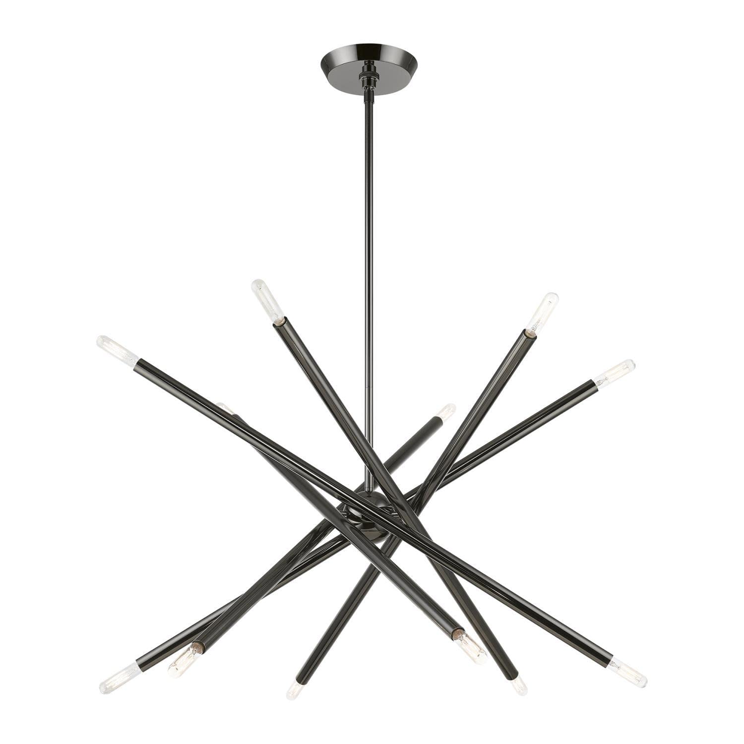 Livex Lighting 46776-46 Soho Black Chrome Chandelier - Elegant Ceiling Light Fixture for Dining Room, Living Room & Bedroom