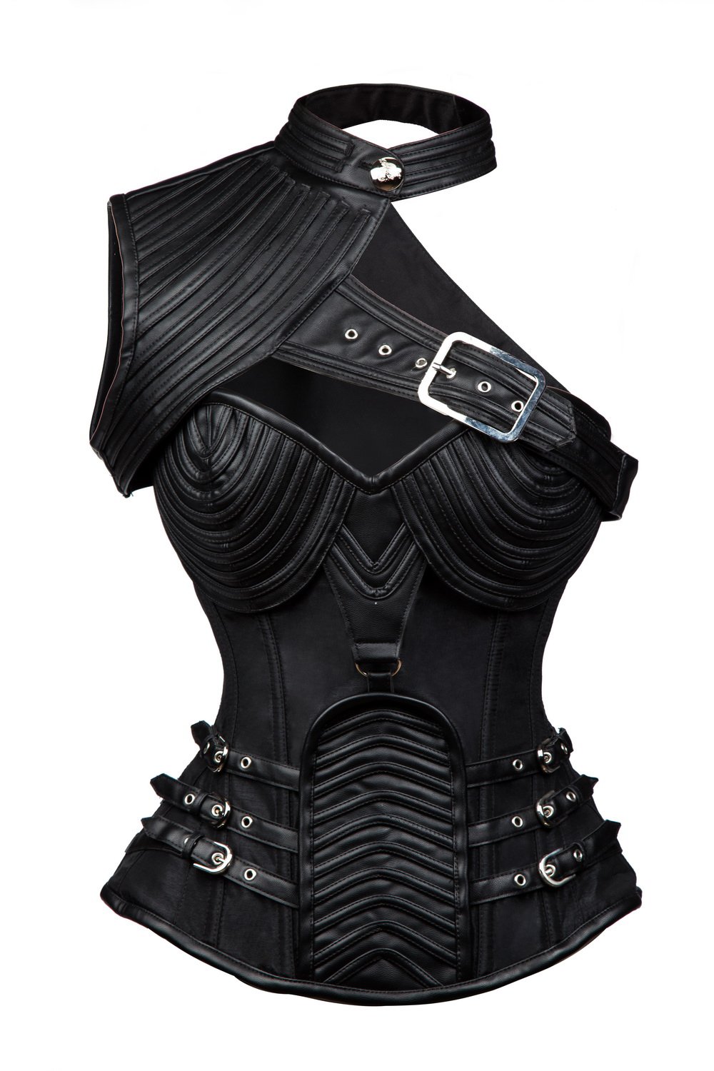 Charmian Women's Steampunk Gothic Corset - Heavy Steel Boned Waist Trainer with Front Zipper | Perfect for Victorian Costumes, Cosplay & Burlesque Outfits