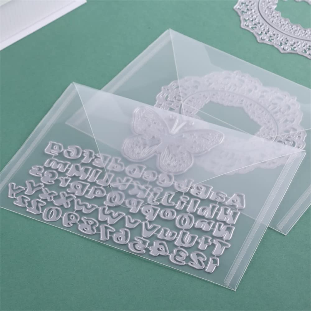10 Pack Large Clear Plastic Stamp and Dies Storage Pockets - 8.75x6 Inch Transparent Folders for Cutting Dies, Stencils, Embossing Crafts - Perfect for DIY Scrapbooking, Card Making, and Craft Organization