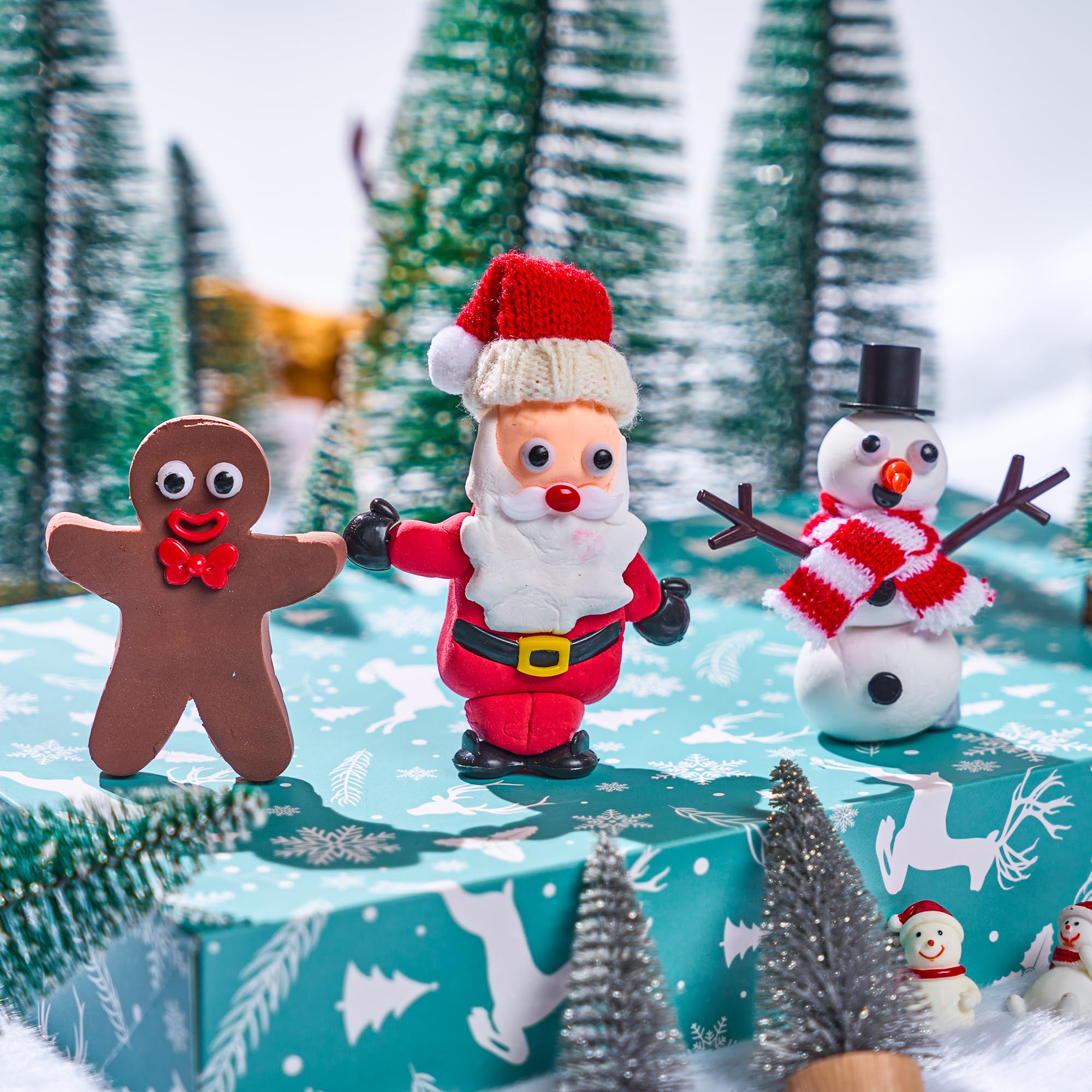 JOYIN Christmas Craft Kit - Build Your Own Snowman, Santa Claus & Gingerbread Man | 3-Pack DIY Arts and Crafts for Kids | Xmas Party Favors, Stocking Stuffers & Holiday Classroom Activities