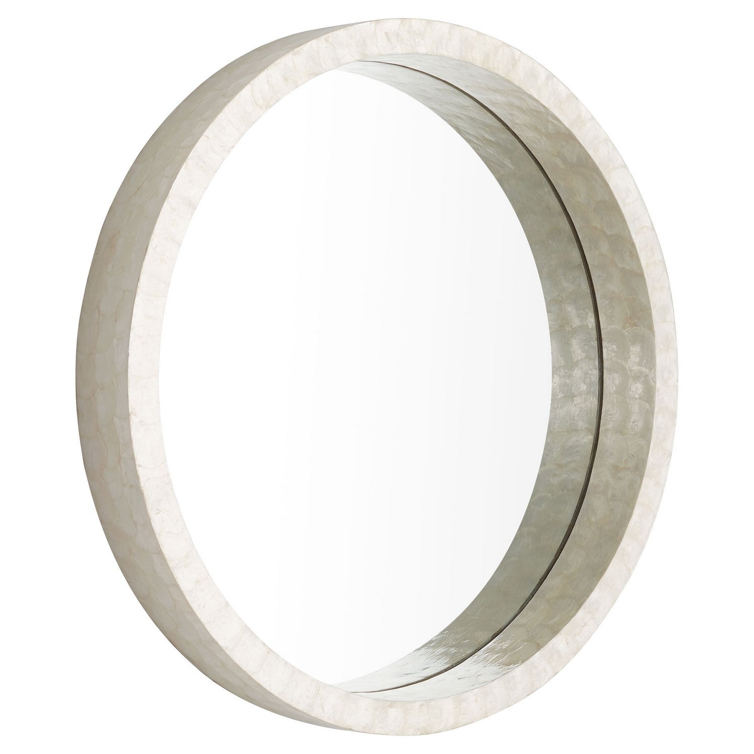 Cyan Design 11592 Large White Round Mirror - Elegant Wall Decor for Living Room, Bedroom & Entryway