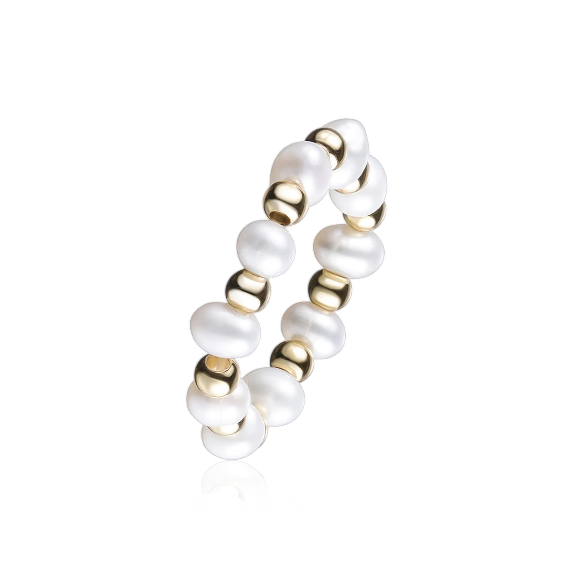 Stretch Freshwater Pearl Rings for Women - Adjustable Beaded Stackable Rings Set, Elegant Jewelry Gift for Her - Perfect for Weddings, Parties & Everyday Wear