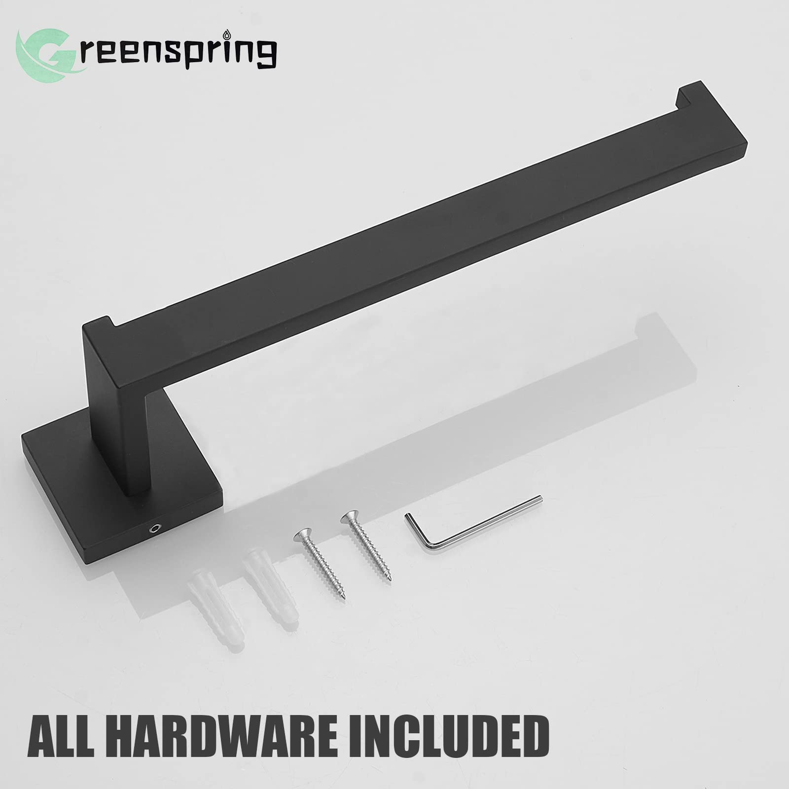 Modern Matte Black SUS 304 Stainless Steel Towel Bar - Sleek Hand Towel Holder for Bathroom & Kitchen - Perfect for Contemporary Home Decor