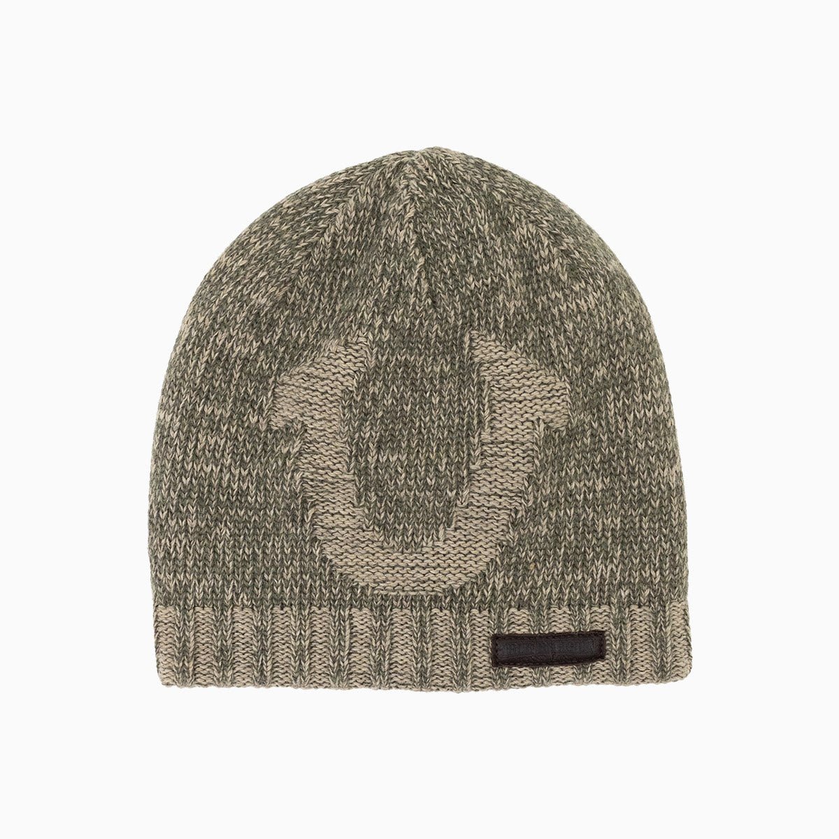 Distressed Horseshoe Badge Beanie Hat for Men & Women - Vintage Style Knit Winter Cap with Embroidered Logo - Perfect for Outdoor Activities, Casual Wear, and Cold Weather Fashion