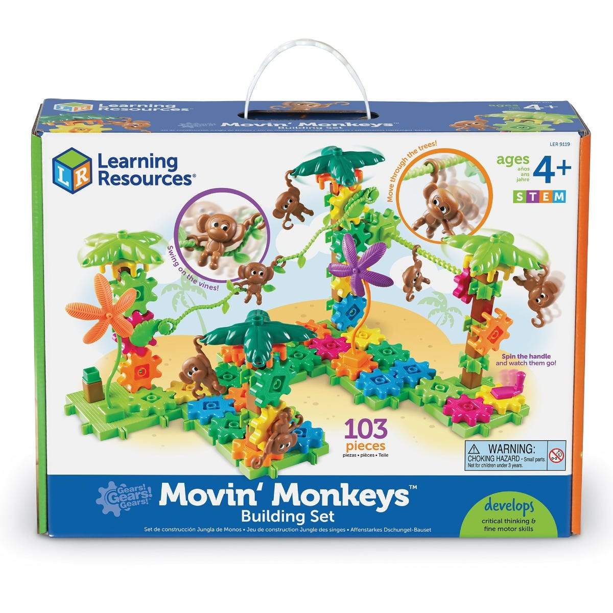 Gears! Gears! Gears!® Movin' Monkeys™ STEM Building Set - Educational Construction Toy for Kids Ages 3+ - Perfect for Classroom Learning & Creative Play at Home