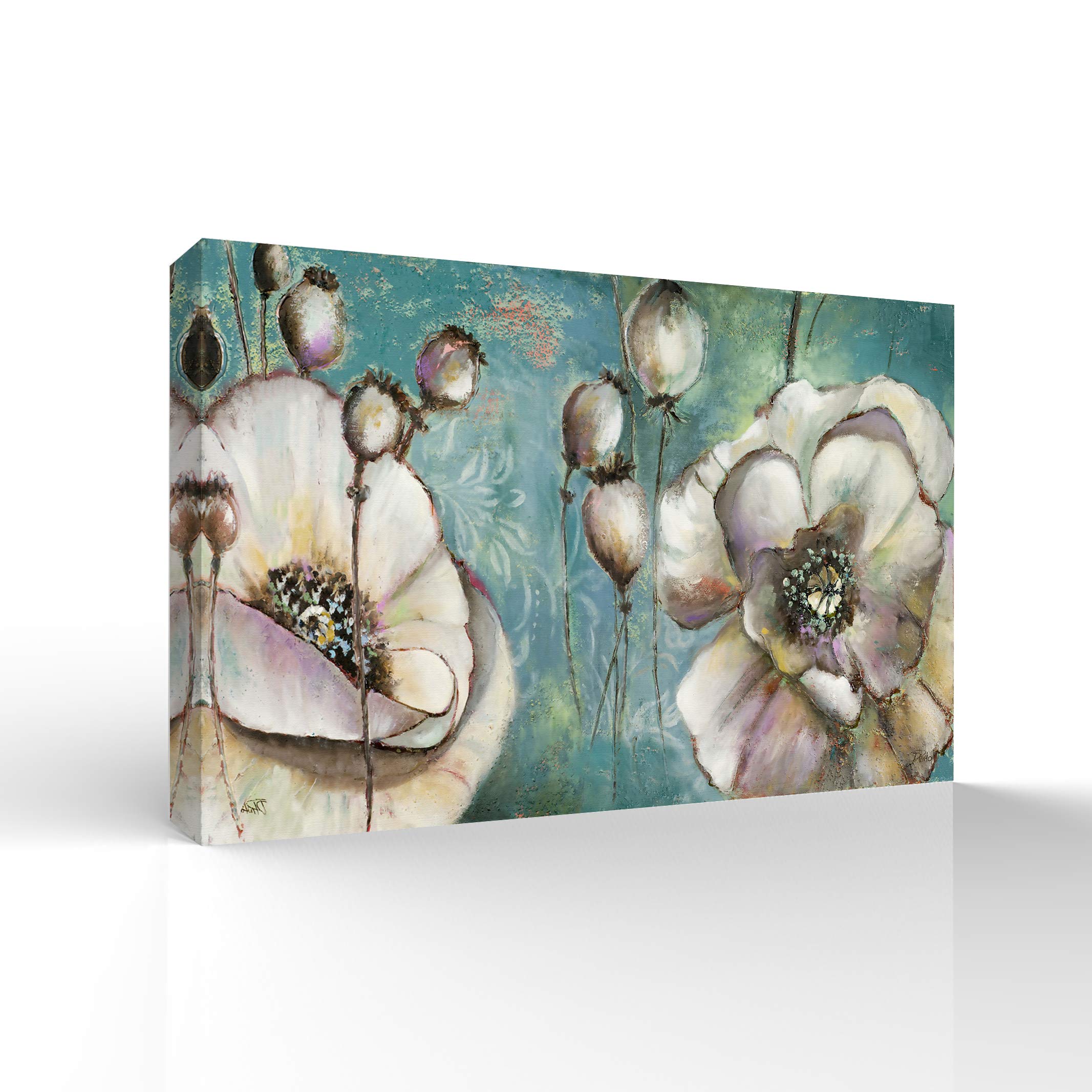 Vintage Flower Giclee Canvas Wall Art - 32x48 Inches Handmade Painting for Bedroom, Living Room & Home Decor - Perfect for Modern Farmhouse, Boho Chic & Coastal Interior Design Styles