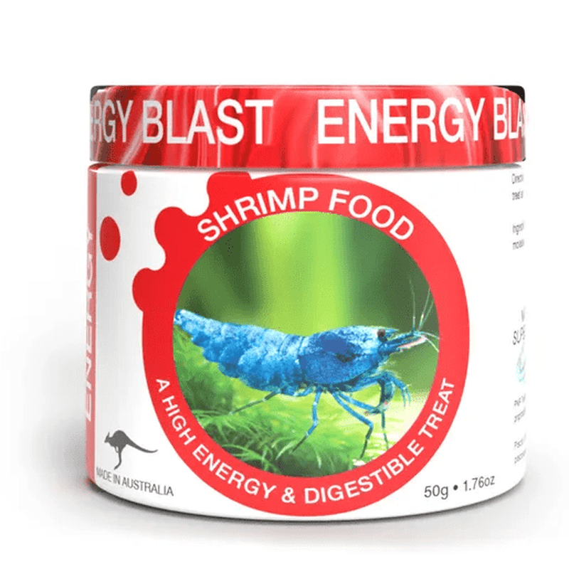Premium Aqua Natural Shrimp Food - Energy Blast Formula 50g | High Protein Nutrition for Freshwater Shrimp | Perfect for Aquariums, Breeding Tanks & Shrimp Colonies