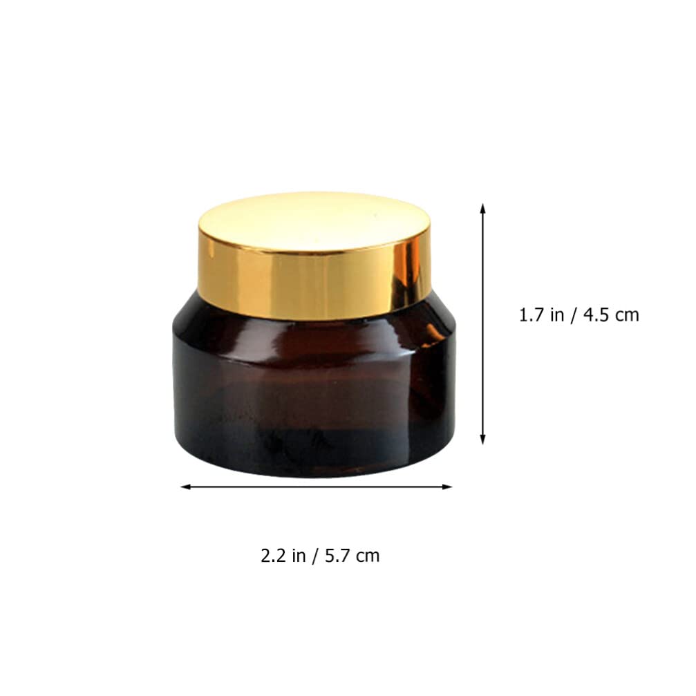 FRCOLOR 6-Piece Refillable Travel Cream Jars Set - Small Glass Cosmetic Containers for Makeup, Skincare & Samples - Perfect for Toiletries, DIY Beauty Products & Travel Accessories
