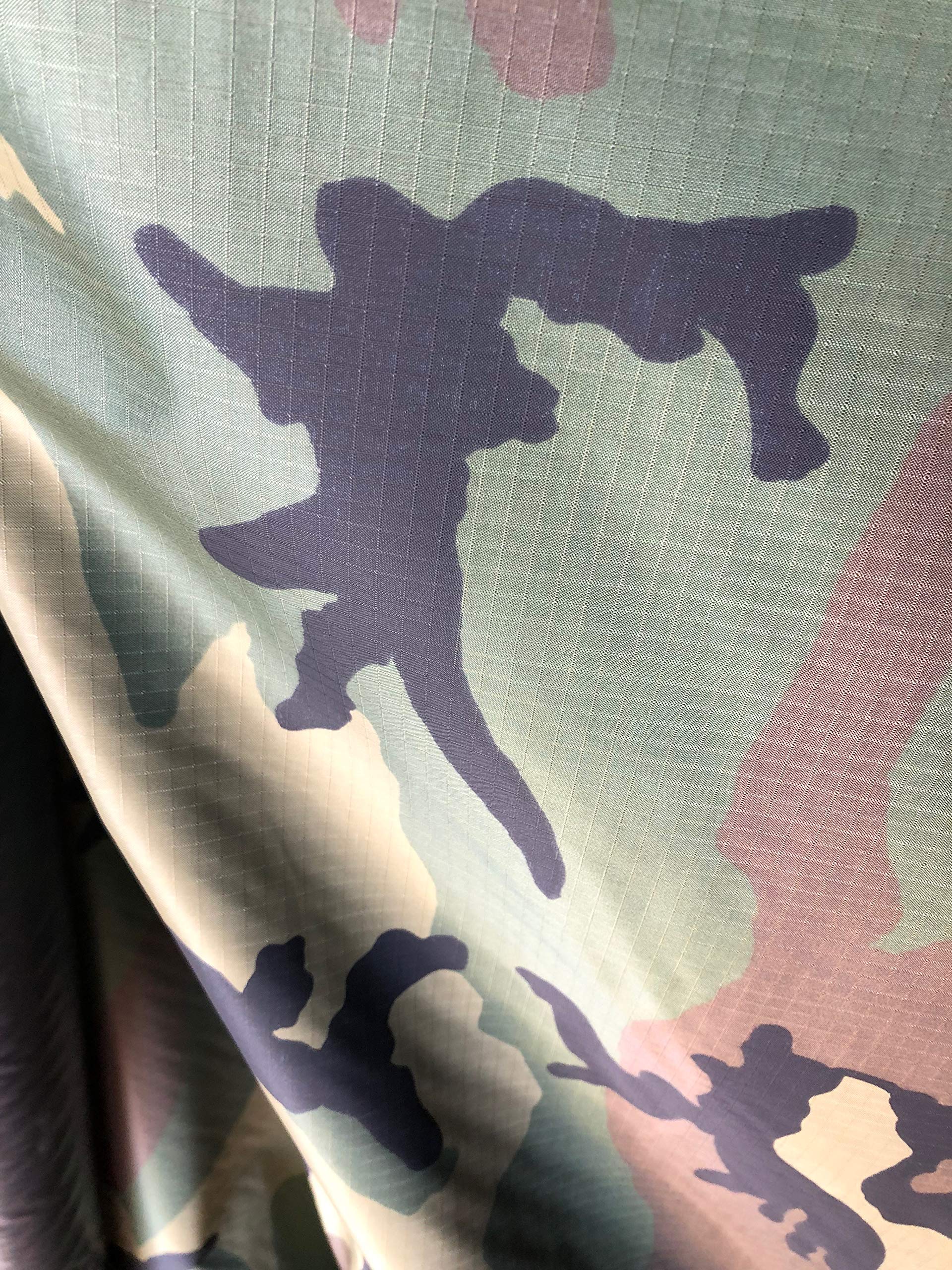 70D 1.9oz Ultra Lightweight Ripstop Nylon Fabric - Woodland Camo ACU Pattern with 1oz Urethane DWR Water Repellent & Flame Retardant (10 Yards) - Perfect for Tents, Tarps, Outdoor Gear, Military Apparel and DIY Projects
